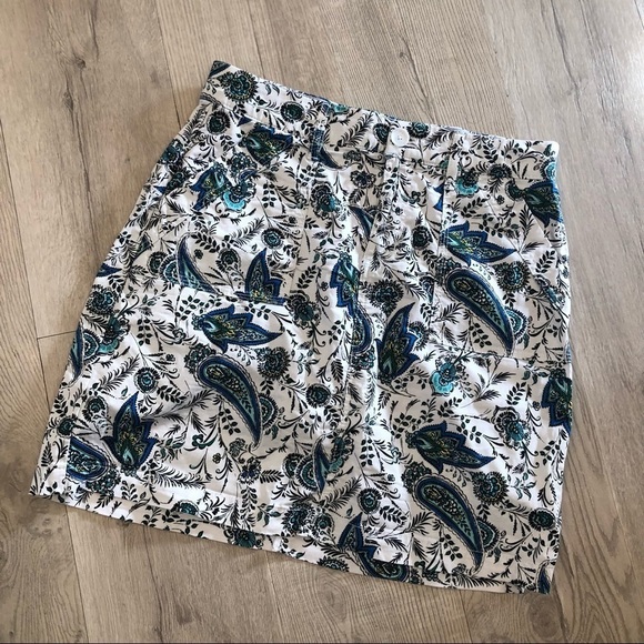 Croft & Barrow Paisley Fly Front Skirt - Picture 1 of 8